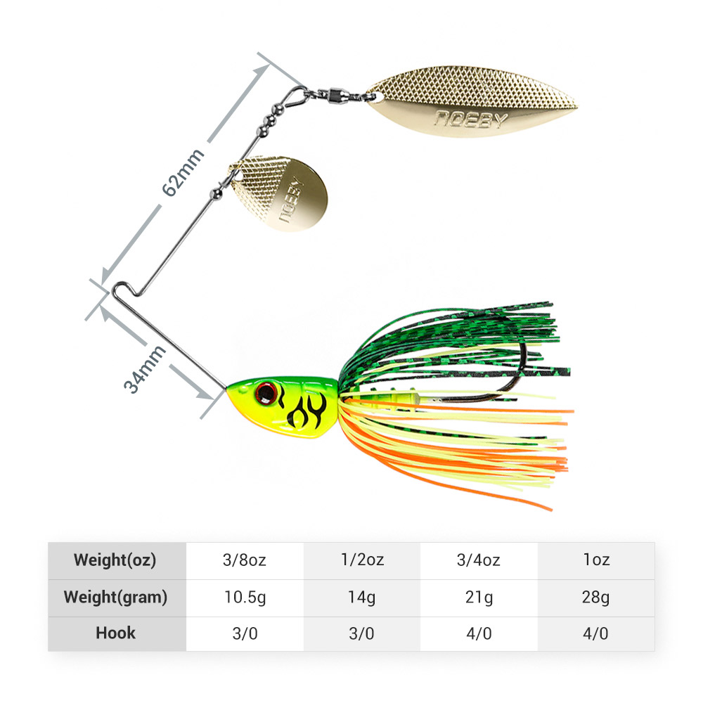 Noeby Spinnerbait 10.5g 14g 21 - مراجعة Fishing Lure Blade Bait وسعره