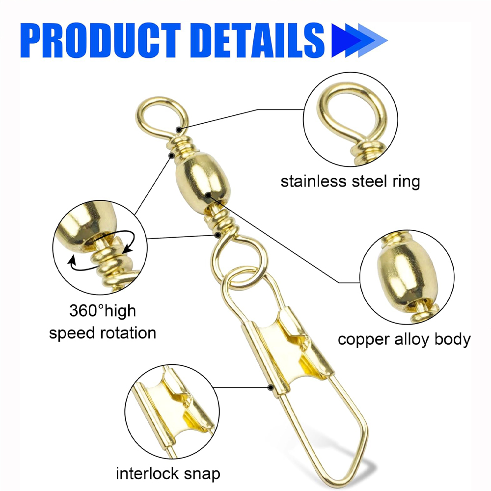 50Pcs Gold Fishing Barrel Swiv - مراجعة Fishing Lure Accessories وسعره