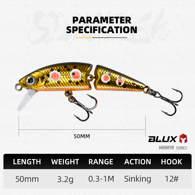 BLUX DR. Minnow Joint 50S Swim - مراجعة Fishing Lure Popper وسعره