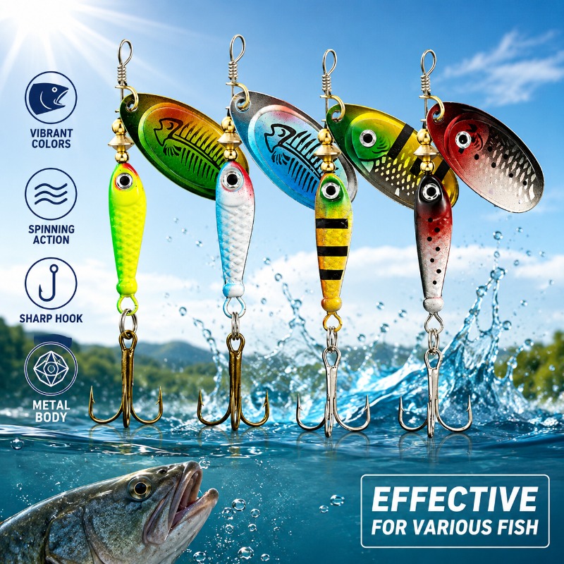 Fishing Spinner Lure Metal Rot - مراجعة Fishing Lure Blade Bait وسعره