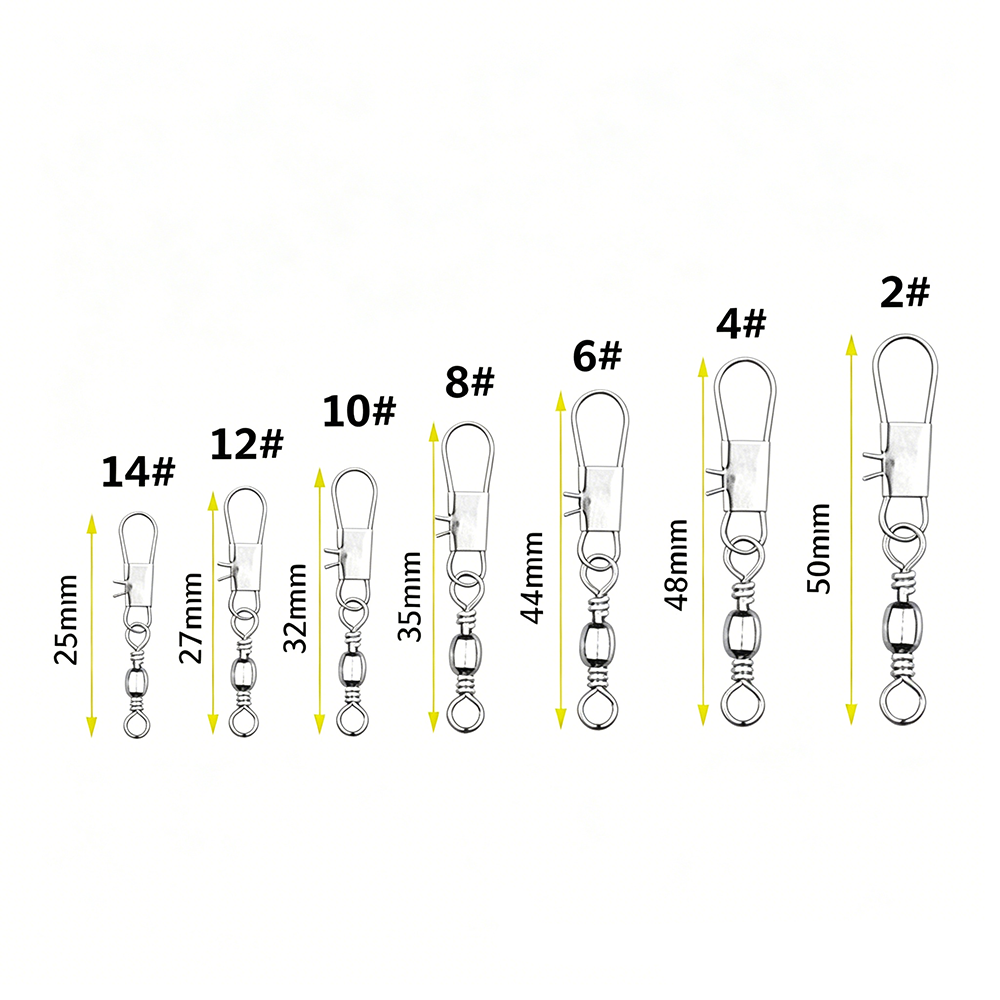 50Pc/box Stainless Steel Swive - مراجعة Fishing Lure Box وسعره