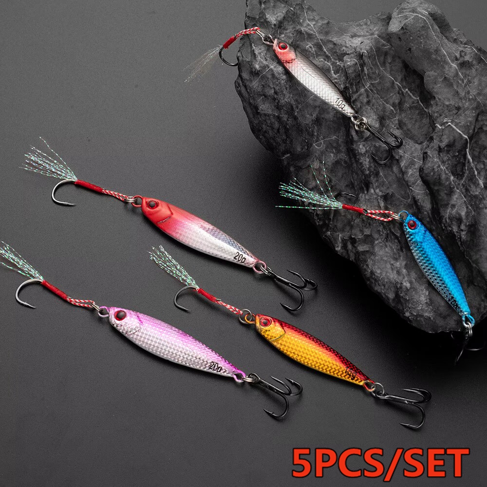 Metal Jig 5pcs Set Fishing Lur - مراجعة Fishing Lure Spinner وسعره