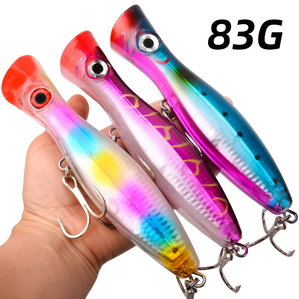 1pc 43g/83g Big Popper Floatin - مراجعة Fishing Lure Popper وسعره