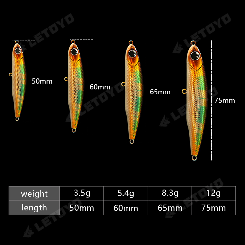 LETOYO Sinking Pencil 17g 12g- - مراجعة Fishing Lure Swimbait وسعره