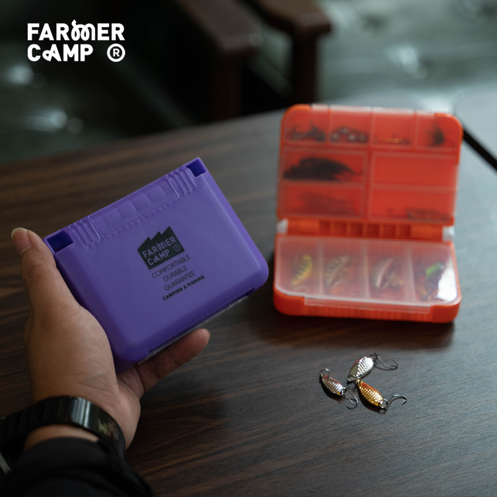 Portable Double Layer Fishing  - مراجعة Fishing Lure Spoon وسعره