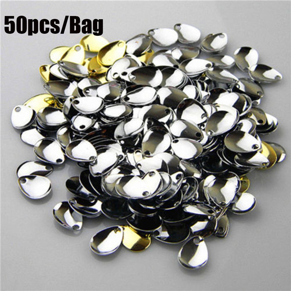 50PCS Silver Smooth Nickel Seq - مراجعة Fishing Lure Spinner وسعره