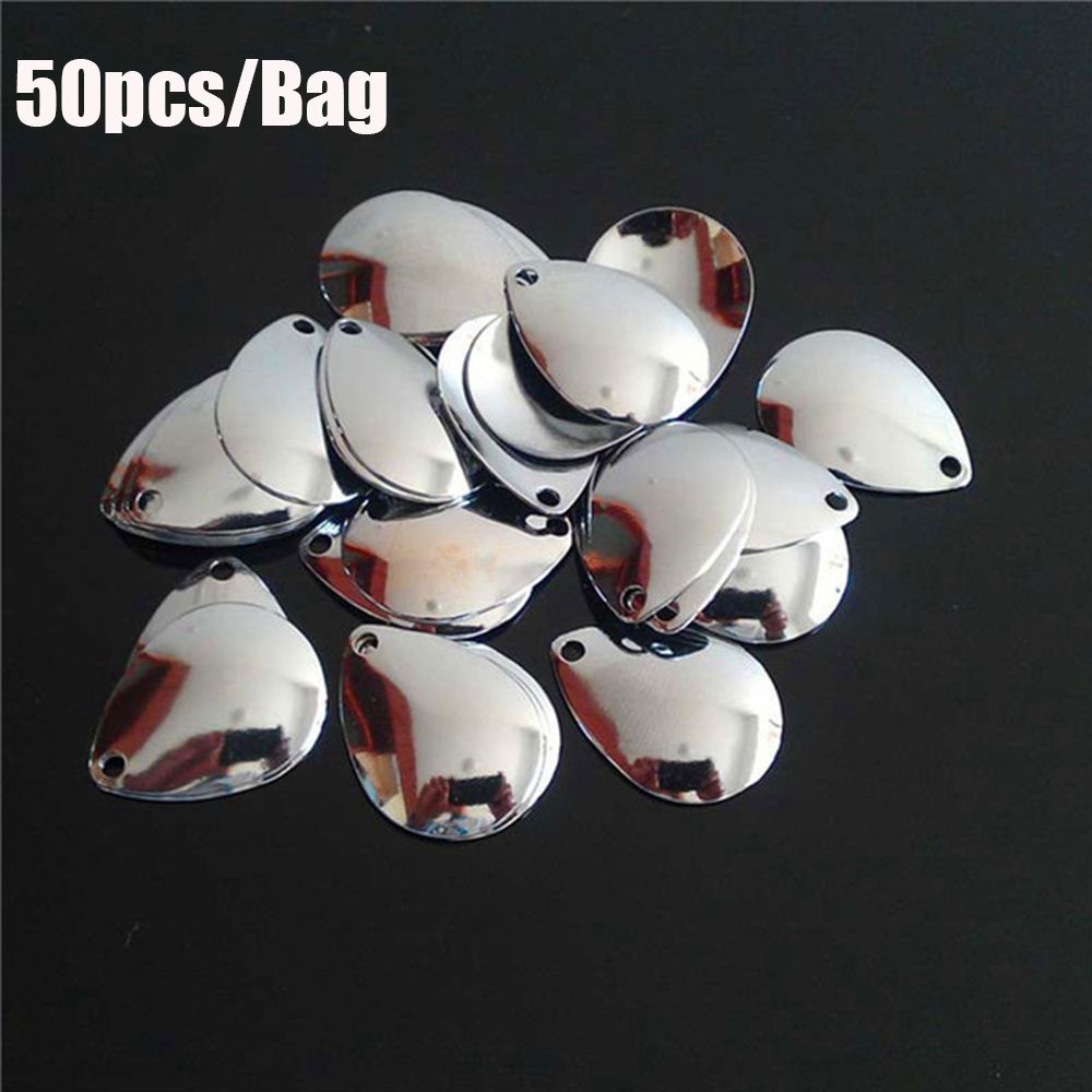50PCS Silver Smooth Nickel Seq - مراجعة Fishing Lure Spinner وسعره