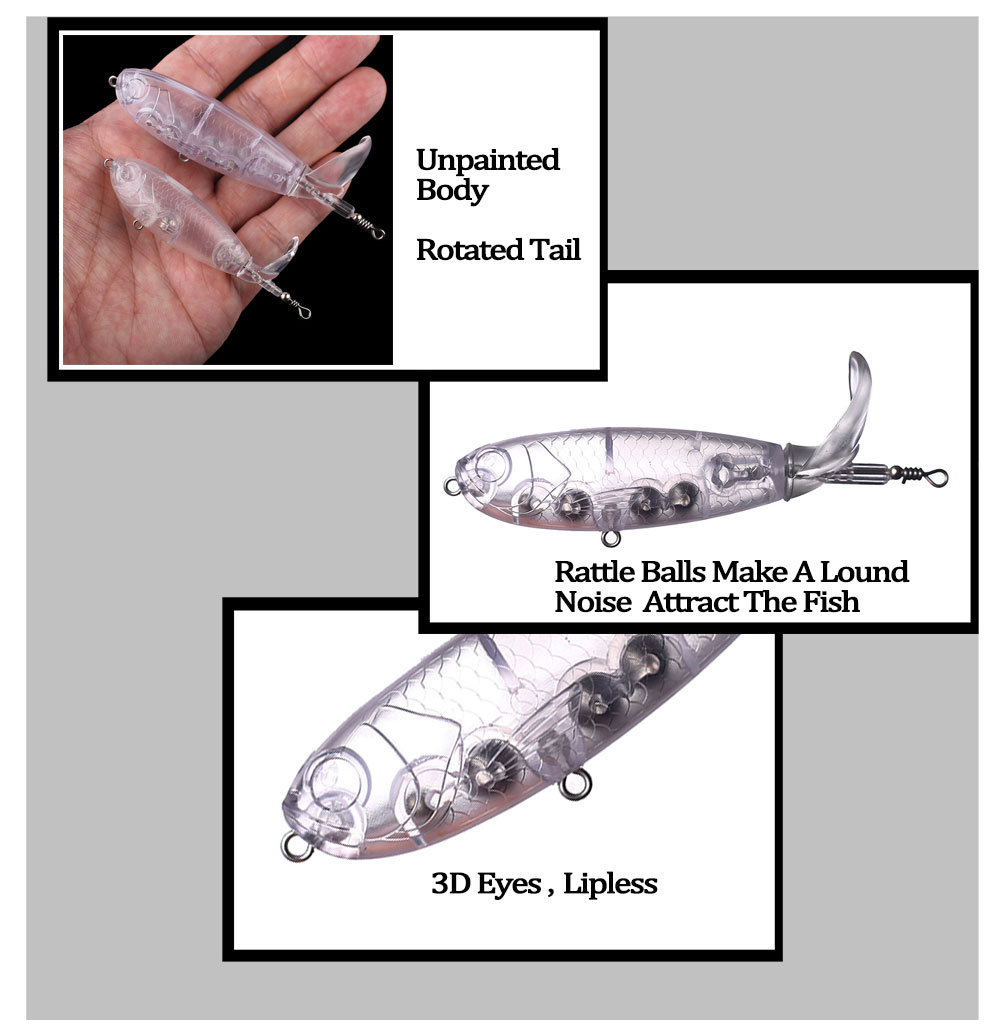 Chan’sHuang 20PCS Unpainted Bl - مراجعة Fishing Lure Popper وسعره