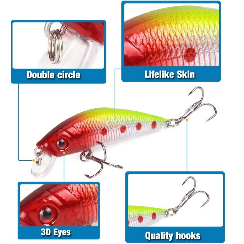 Fishing Lure 70mm 8g 3D Eyes C - مراجعة Fishing Lure Soft Plastic وسعره