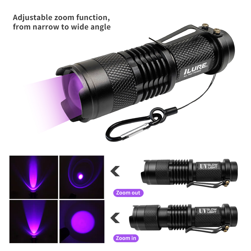 Mini UV Flashlight 395nm Ultra - مراجعة Fishing Lure Jig وسعره