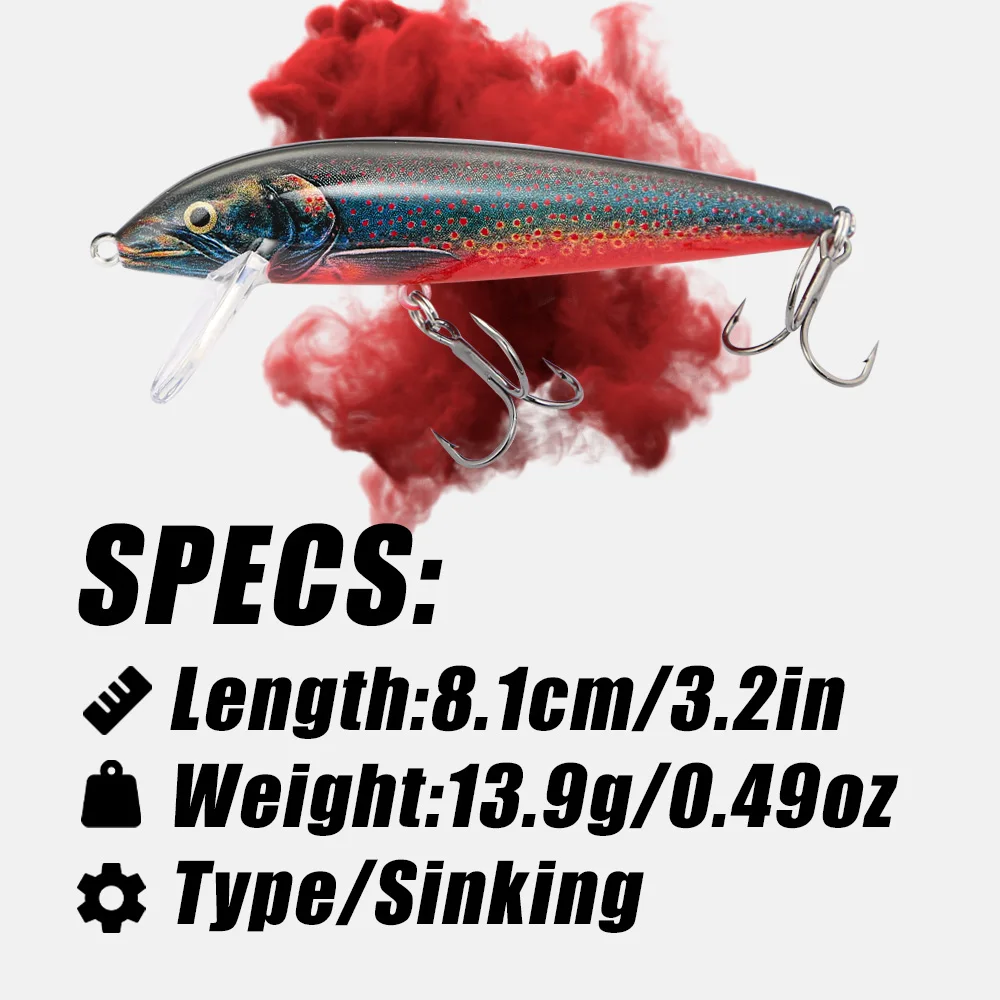 B&U 80mm Sinking Minnow Wobbli - مراجعة Fishing Lure Jerkbait وسعره