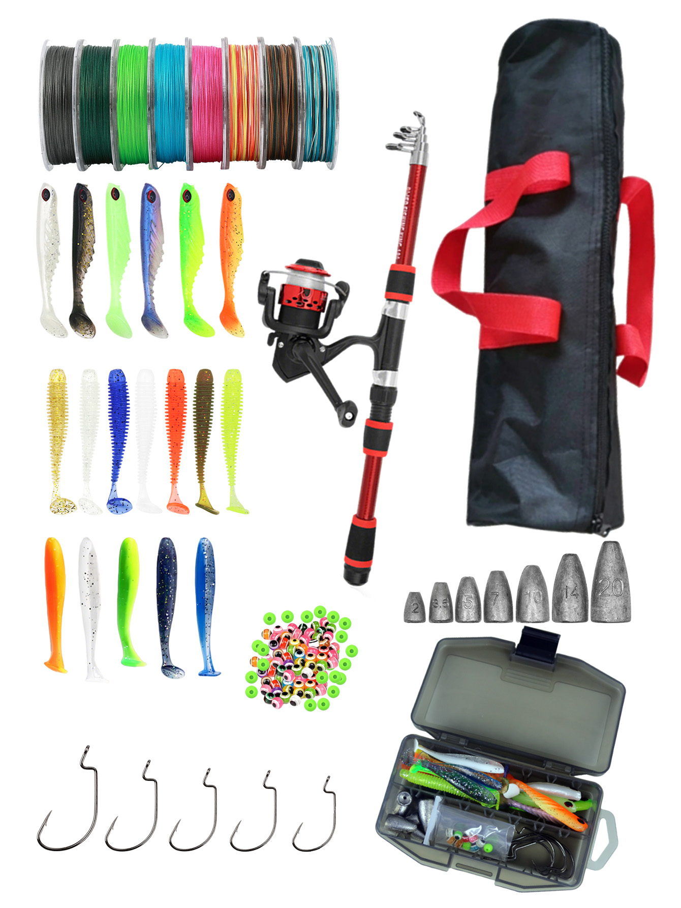Fishing Rod Reel Combos Collap - مراجعة Fishing Lure Spinner وسعره