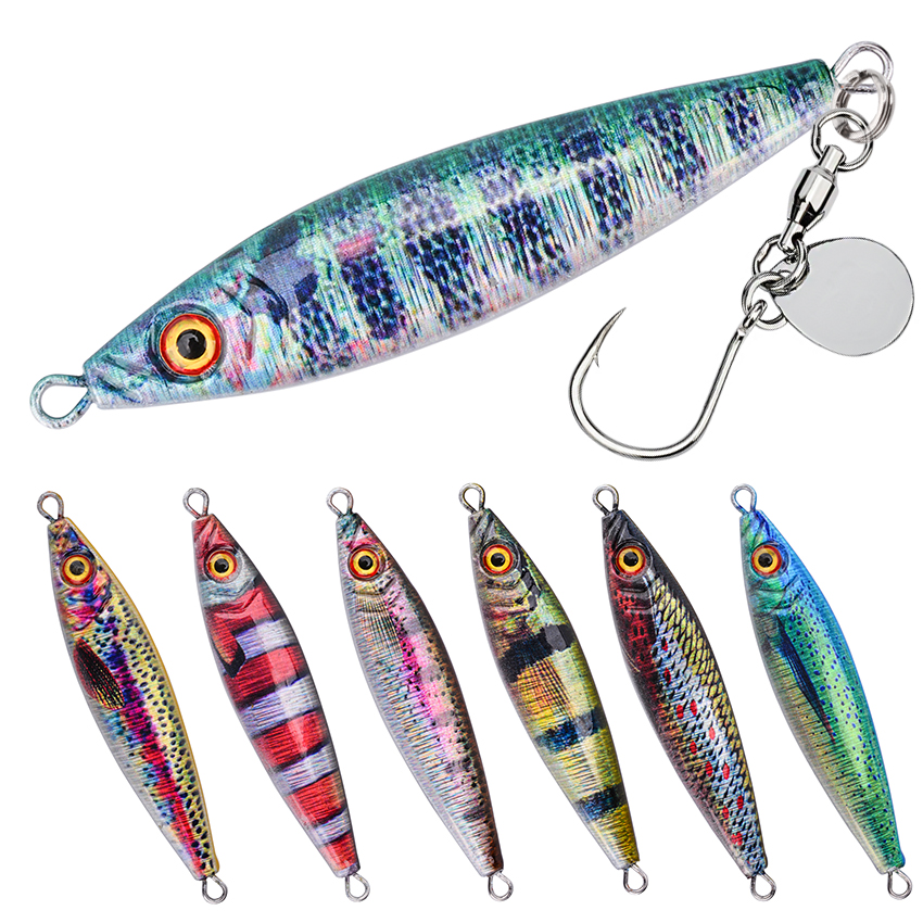 Metal Jig Lure With Spinning B - مراجعة Fishing Lure Blade Bait وسعره