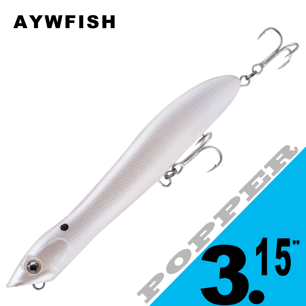 AYWFISH 8CM 6.2G Baby Popper F - مراجعة Fishing Lure Popper وسعره