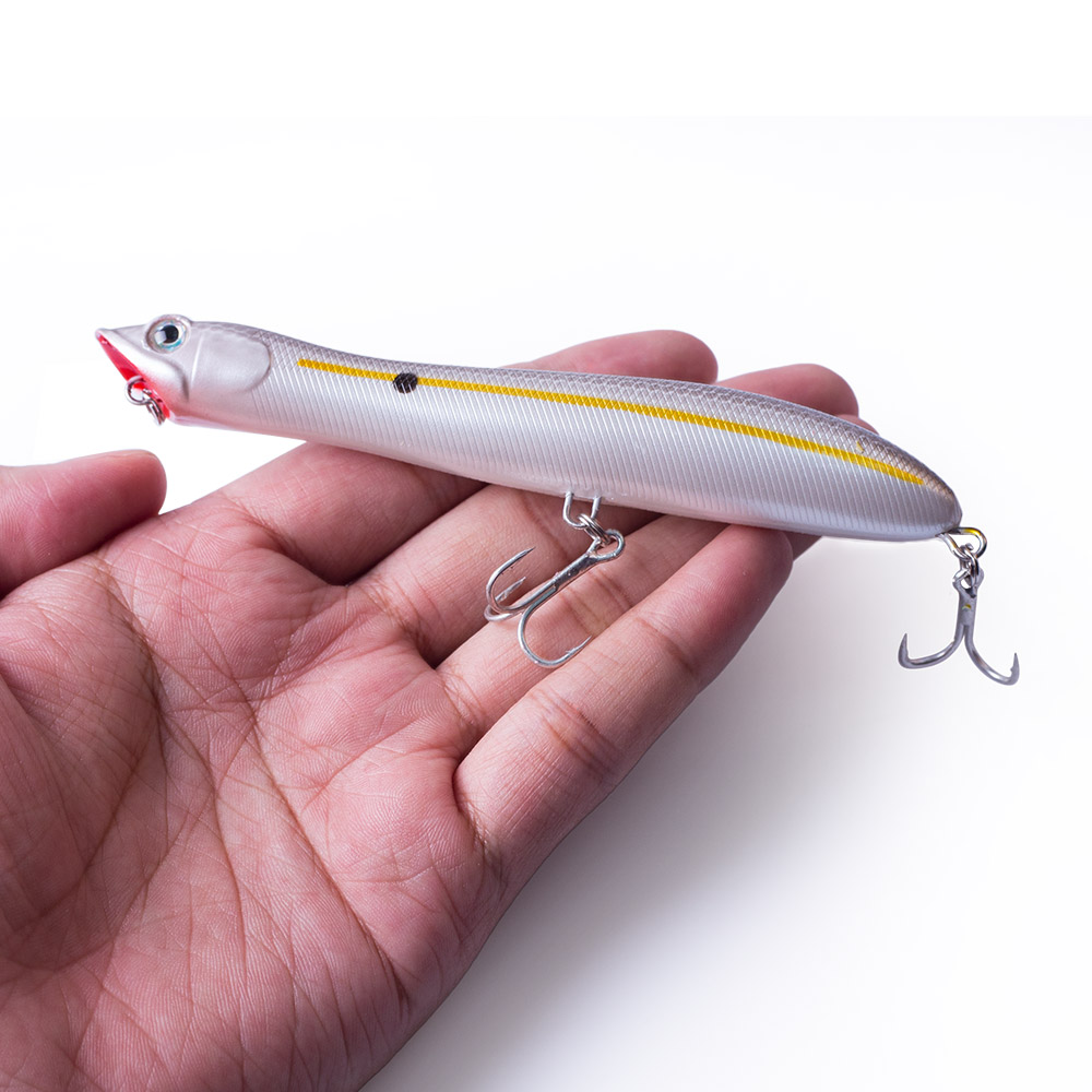 120mm/18g Topwater Pencil Popp - مراجعة Fishing Lure Popper وسعره