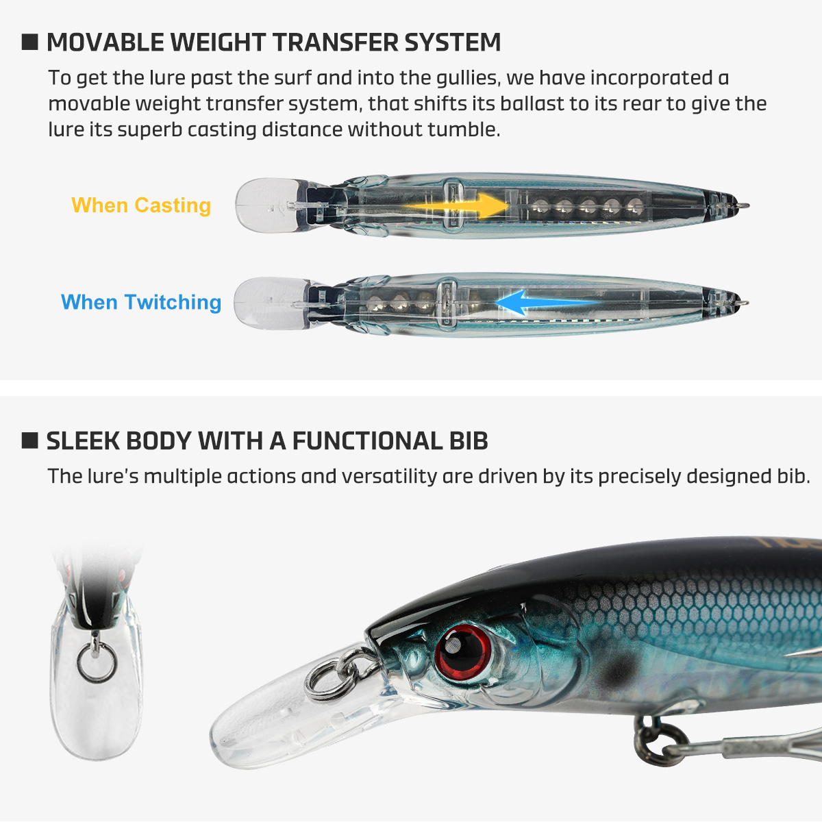 Noeby 100mmm 14g 120mm 22g Jer - مراجعة Fishing Lure Jerkbait وسعره