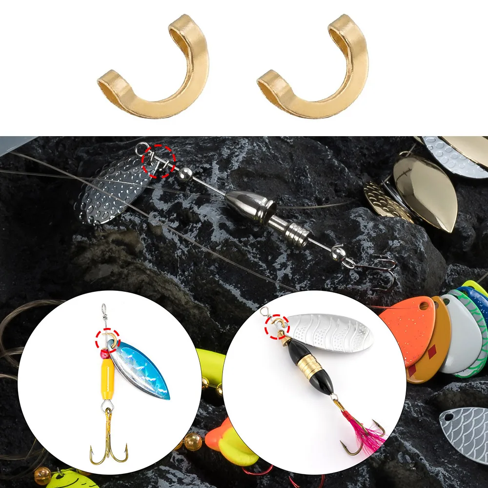 100pcs Fishing U Shaped Fixed  - مراجعة Fishing Lure Spinner وسعره